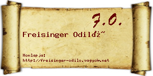 Freisinger Odiló névjegykártya